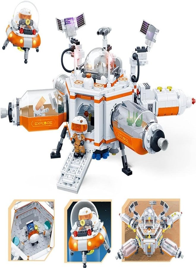 IDUINO Space Shuttle Toys, Mars Research Shuttle Building Blocks for Toddlers, Spaceship Toy Building Kit with Astronaut Figurine for Boys 6-14, 524 Pieces - Image 2